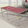 DSVIMOY Portable Ping Pong Table, 6ft Compact Foldable Table Tennis Table Set with Net, 2 Paddles & 3 Balls for Indoor Outdoor, Red, 72"*36"*30" - 2 of 4