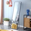 Glasflength Full Length Mirrors Solid Wood Frame Floor Standing Wall Mirror, Bedroom Foyer Clothing Store, Wall Mounted Mirror, Black 17"*1.1"*60" - 3 of 4