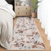 Washable Modern Leaves Printed Rug Non Slip Low Pile Rug Soft Botanical Pattern  Throw Floor Cover Foldable Indoor Carpet for Living Room Bedroom - 4 of 4