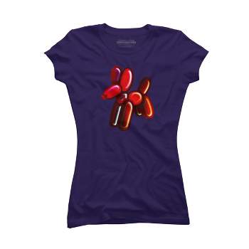 Junior's Design By Humans Balloon Animal - Dog (red) By TaliRachelle T-Shirt