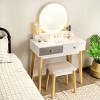 Tangkula Vanity Table Set 3 Color Adjustable LED Light Detachable Mirror - 3 of 4