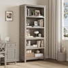 71" Tall 5-Tier Bookcase w/Adjustable Shelves, 31.5in Width Farmhouse Wooden Bookshelf - 3 of 4