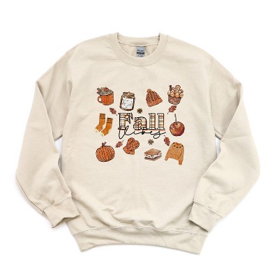 Simply Sage Market Women's Plaid Fall Vibes Collage Gildan Sweatshirt
