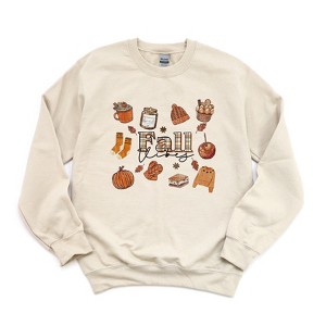 Simply Sage Market Women's Plaid Fall Vibes Collage Gildan Sweatshirt - 1 of 2