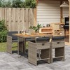 vidaXL Patio Dining Set - 5 Piece Outdoor Furniture with Cushions, PE Rattan, Gray Poly Rattan, Garden/Backyard Patio Set - 2 of 4