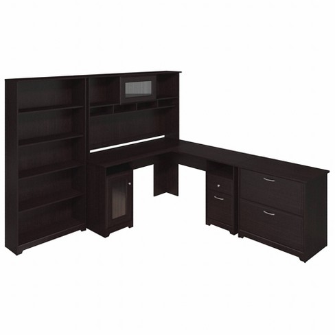 Cabot L Shaped Desk With Hutch Lateral, Desk With Lateral File Cabinet