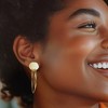 Ross-Simons Italian 18kt Gold Over Sterling Open Circle Drop Earrings - 2 of 4