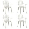vidaXL Bistro Set Cast Aluminum Balcony Furniture Multi Colors 3/5 Piece - White 4 Items - 3 of 4
