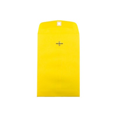 JAM Paper Open End Clasp #1 Catalog Envelope 6" x 9" Yellow 100/Box 87972