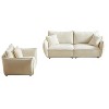 3+1 Seater Modern Linen Combo Sofa with Wooden Frame & 3 Pillows (Apartment Essential) - 2 of 4