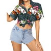 HAPPY BAY Hawaiian Shirts Womens Casual Summer Beach Party Short Sleeve Vacation Collared Blouses Dress Tee Shirts Tops for Women - 2 of 4