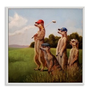 Stupell Industries Meerkats Playing Golf, 24" x 24" - 1 of 4