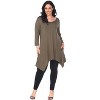 Women's Plus Size 3/4 Sleeve Makayla Tunic Top with Pockets - White Mark - 2 of 3