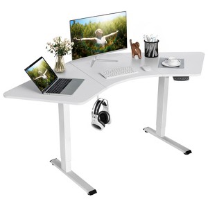 Costway Dual-motor L Shaped Standing Desk Ergonomic Sit Stand Computer Workstation Touch Control Panel Electric Height-adjustable Desk Home Office - 1 of 4