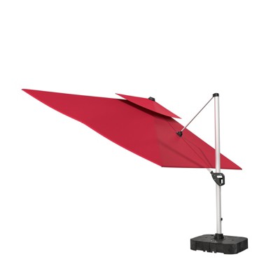 CASAINC 11 FT Square Double Top Umbrella with Base