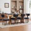Dining Chairs Set,Modern Leather Kitchen Chairs,Upholstered Side Chairs,Curved Backrest Dining Chairs with Hardwood Frame,Wood Legs and Nailhead Trim - 2 of 4