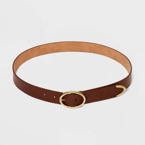 UES OFFICIAL ONLINE STORE]ROUND BUCKLE BELT BROWN