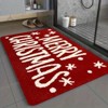 Lomsoe Red Snowflake Christmas Door Flannel Mat,Soft Flannel Floor,Living Room Christmas Festive Welcome Mat - 3 of 4