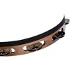 MEINL Headed Wood Tambourine with Single Row Steel Jingles 10 in. Walnut Brown - 3 of 4