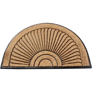 A1HC Natural Coir and Rubber Door Mat Thick Durable Doormat for Outdoor Entrance Semicircular - 1 of 4