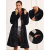 Allegra K Women's Faux Fur Winter Warm Belted Fluffy Jackets Overcoat Outerwear - 2 of 4