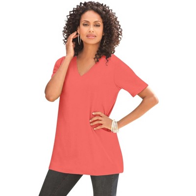 Roaman's Women's Plus Size Ultimate V Neck Tee