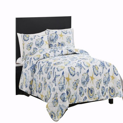 RT Designers Collection Melrose Sunshell 3-Pieces Elegant Stitched Quilt Set OB Multicolor