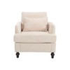 CAVINAS Chenille Upholstered Accent Chair with Solid Wood Frame,Comfortable Arm Chairs for Bedroom,Reading Room,Beige - 4 of 4