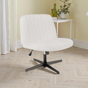 Cross-Legged Chair,No Wheels Armless Swivel Home Office Chair - 1 of 4