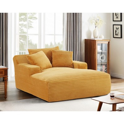 NicBex Couches for Living Room 66.1" Oversized Chaise Lounge Chair Corduroy Upholstered Sofa Sleeper Chair with Full Foam Cushioning