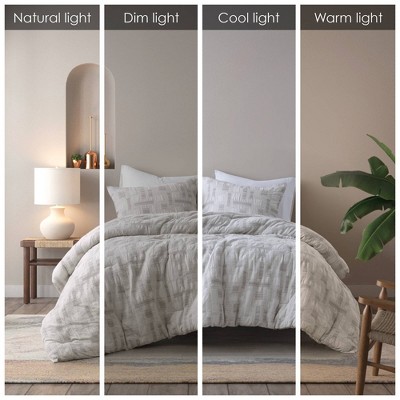 Ivory Full Cotton Jacquard Comforter Set with Shams