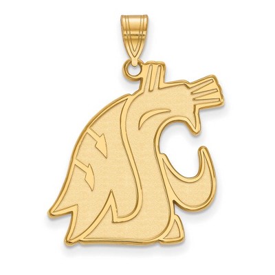 Black Bow Jewelry 10k Yellow Gold Washington State Cougars NCAA Extra Large Pendant