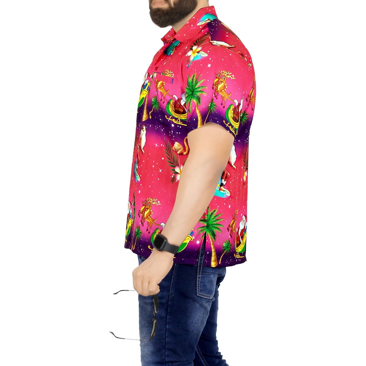 HAPPY BAY Mens Hawaiian Shirts Short Sleeve Button Down Shirt Men's Christmas Hawaii Vacation Casual Beach Shirts for Men Funny