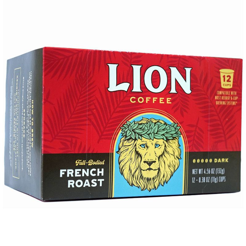 Lion Coffee French Roast Dark Roast Coffee Pods - 12ct, 3 of 5
