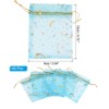 Unique Bargains Moon Star Printed Drawstring Mini Gift Candy Christmas Organza Bags 50 Pcs - 2 of 4