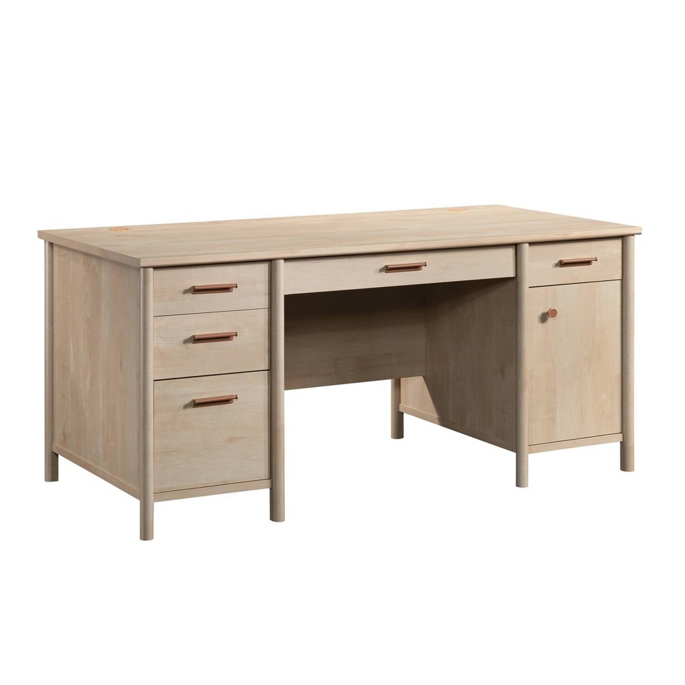 Photos - Office Desk Sauder Whitaker Point Executive Desk Natural Maple - : Home Office Furniture with Storage & Keyboard Tray 