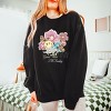 S.W.Smiley Good Vibes Grow Here Flowers - Women's Lightweight Garment Dyed Sweatshirt - 3 of 4