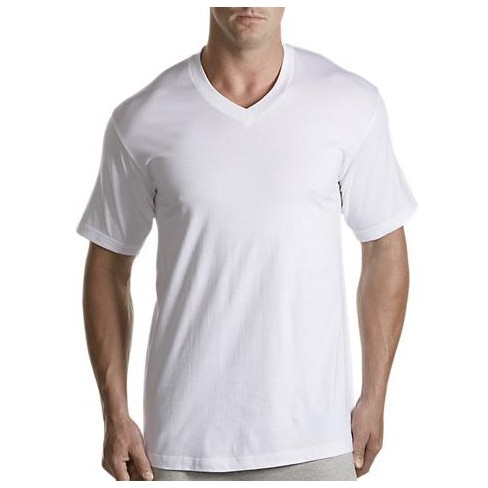 Harbor Bay 3 Pack V-neck T-shirts Men's Big Tall White 4x Large Tall : Target