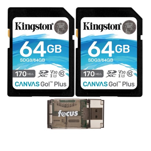 Grafiek BES spel Kingston 64gb Sdxc Canvas 170mb/s Read Memory Card (2-pack), Usb Card  Reader : Target