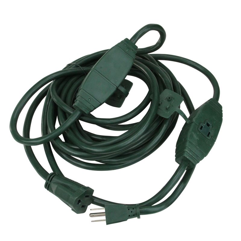 Stanley Tools 25' Stanley 3-Outlet Green Heavy Duty Outdoor Grounded Landscaping Projector Cord, 1 of 3