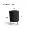 AZL1 Life Concept Planters Round Garden Planter with Holder, Contemporary Indoor Pot for Home, Garden, Office, or Patio, Black, 14.8"*14.8"*20.3" - 3 of 4