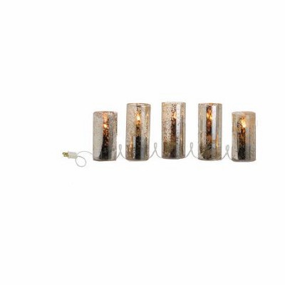 Raz Imports Set of 5 Gold Mercury Glass Style Flameless Christmas Candle Lights