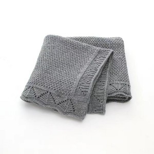 MyKids-USA Children Solid Color Hollow Carved Graphic Design Simply Style Wool Quilt Blanket - 1 of 4