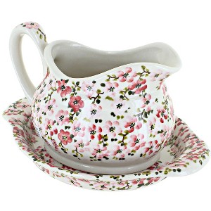 Blue Rose Polish Pottery 607-414 Millena Gravy Boat & Plate - 1 of 1