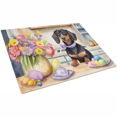 NEW Decorating Easter Dachshund Glass Cutting Board Decorative Tempered Glass Kitchen Cutting and Serving Board Large Size Chopping Board