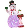 NAYSAYE 8FT Snowman Inflatable Christmas Decoration With Street Lamp Festive Holiday Yard Display for Home Garden, 64.5"*40.5"*94.5" - 3 of 4