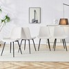 Vynxaria White Artificial Leather Dining Chairs Set of 4 - 2 of 4