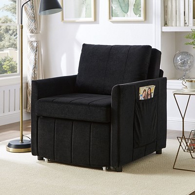 NicBex Convertible Sofa Bed Sleeper Chair with 5-Position Adjustable Backrest & Storage,Upholstered Small Couch for Living Room,Bedroom