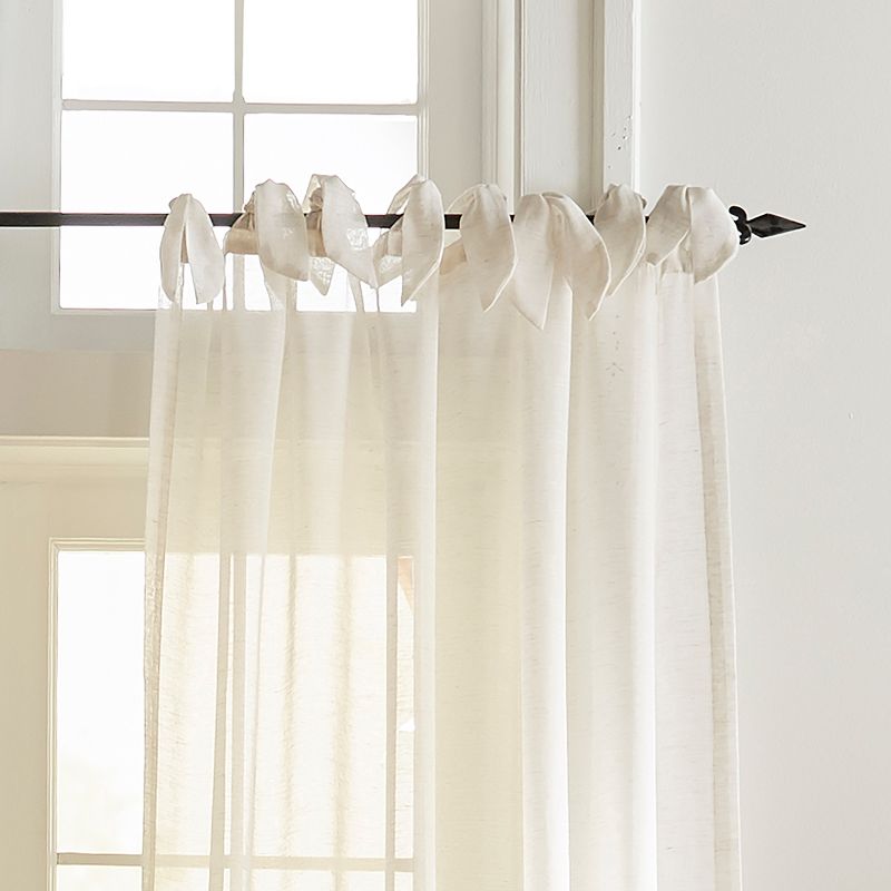 Vienna Tie-Top Sheer Cottagecore Single Window Curtain Panel - Elrene Home Fashions, 2 of 4