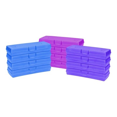 Storex 12pk Mini Pencil Boxes - Blue/Purple/Pink